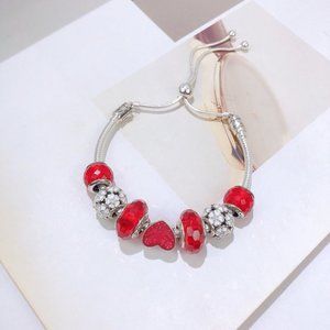 Ladies red bracelet heart shape 8.0in